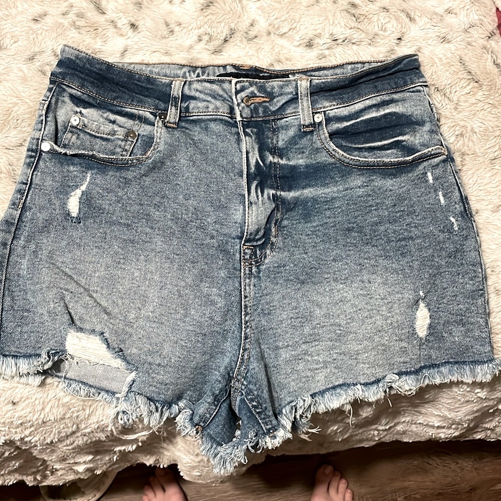 Jean shorts.